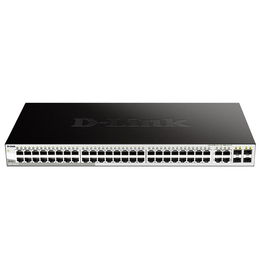Коммутатор D-Link DGS-1210-52/FL2A Управляемый L2 коммутатор с 48 портами 10/100/1000Base-T и 4 комбо-портами 100/1000Base-T/SFP