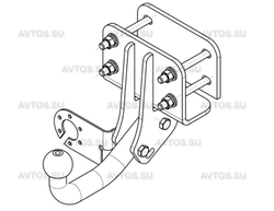 Фаркоп для Toyota Hilux 2011-2015 условно-съемное крепление шара, TY 27