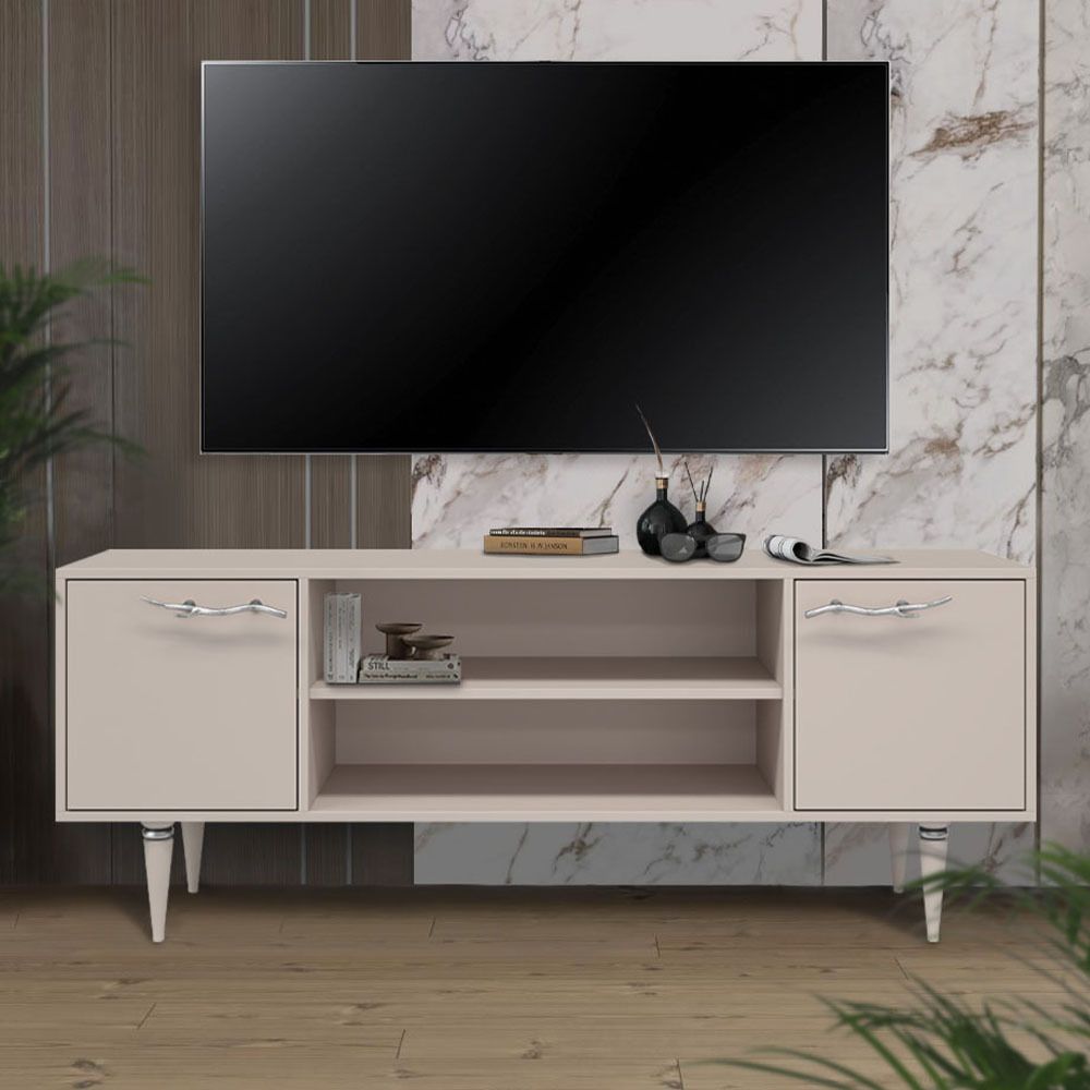 Тумба под ТВ Арт Колор matte 155см Классик Сильвер Серый агат матовый