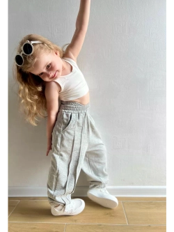 Брюки спортивные с двойной талией