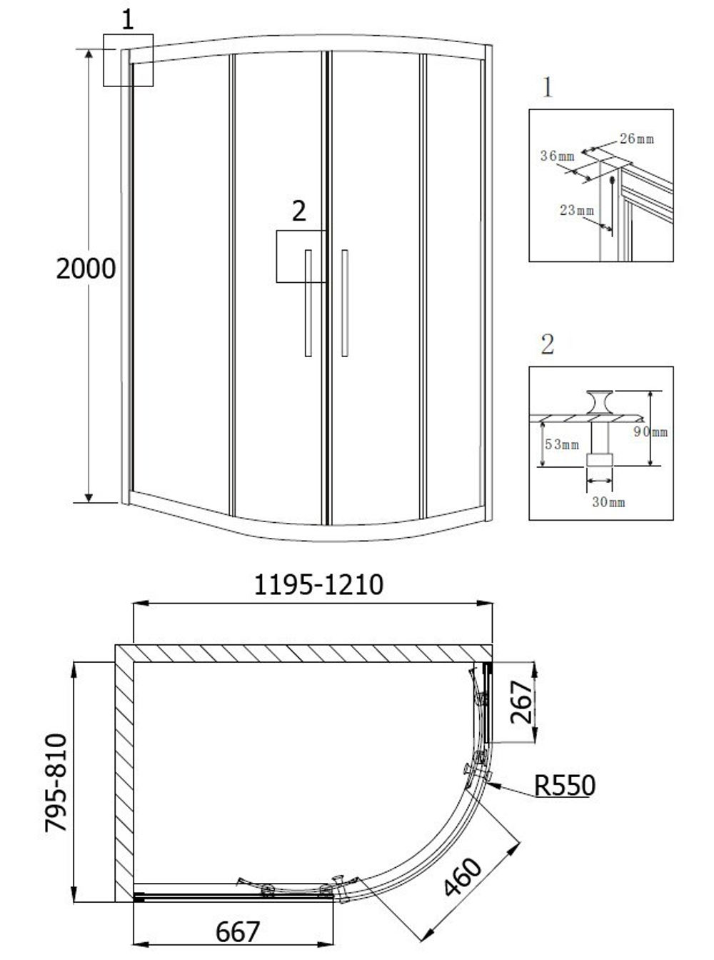 Душевой уголок 120x80 GROSSMAN Pragma PR-120RGL