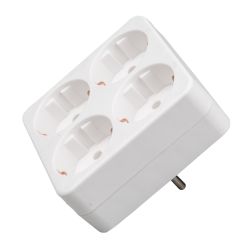 S-GES4-16S WHITE Разветвитель сетевой. с-з. 4 гнезда. 16А. 3500Вт. Белый. ТМ Uniel