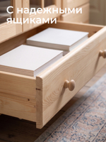ЭКО шкаф-витрина Бритта, массив сосны (без химической обработки), 3 двери, 186х113х32, натуральный цвет