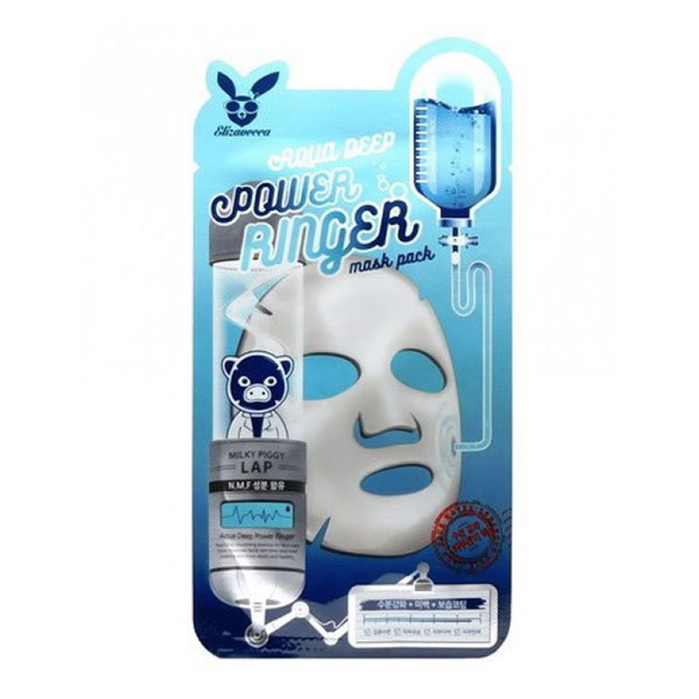 Тканевая маска увлажняющая для сухой кожи Elizavecca Aqua Deep Power Ringer Mask Pack 23 мл.