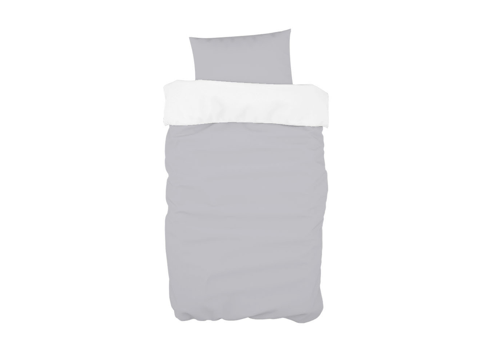 Постельное бельё в детскую кроватку (серый, сатин)