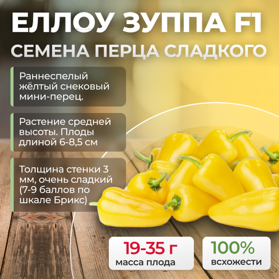ЕЛЛОУ ЗУППА F1 семена перца сладкого (Rijk Zwaan) культура – фото 1