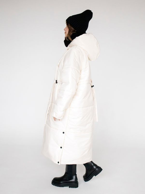 Пуховик зимний женский молочный - фото 6