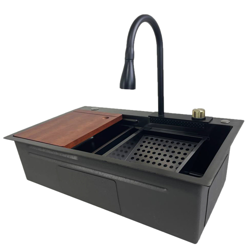 МОЙКА ОДИНАРНАЯ ИЗ НЕРЖ-Й СТАЛИ AVINA HM  7546BLT 3ММ ГРАФИТ СМЕС ДОСКА В КОМП.