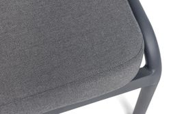 "Ронда" кресло плетеное из роупа, каркас алюминий темно-серый (RAL7024) муар, роуп серый 40 мм tex, ткань темно-серая 027