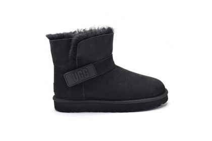 UGG Mini Bailey Graphic Logo Suede Black