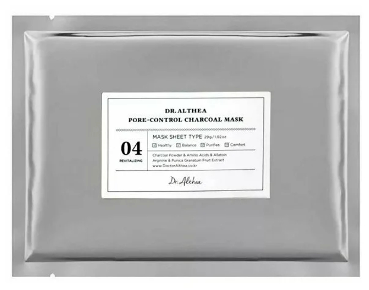 Маска для лица тканевая Dr.Althea 04 Pore-Control Charcoal Себум-контроль 29 г