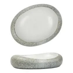 Блюдо овальное 26*20 cм h6 cм 300 мл Stone White Matt New Taiga P.L. [1]