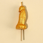 Золотистая свеча для торта в виде фаллоса - 4,5 см. (Цвет: золотистый)