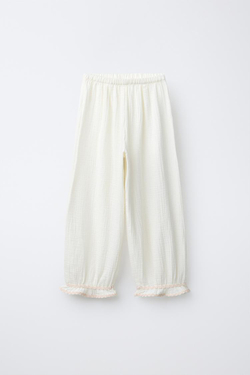 ZARA ПИЖАМА С КОНТРАСТНОЙ ВОЛНИСТОЙ ТЕКСТУРОЙ, ЭКРЮ