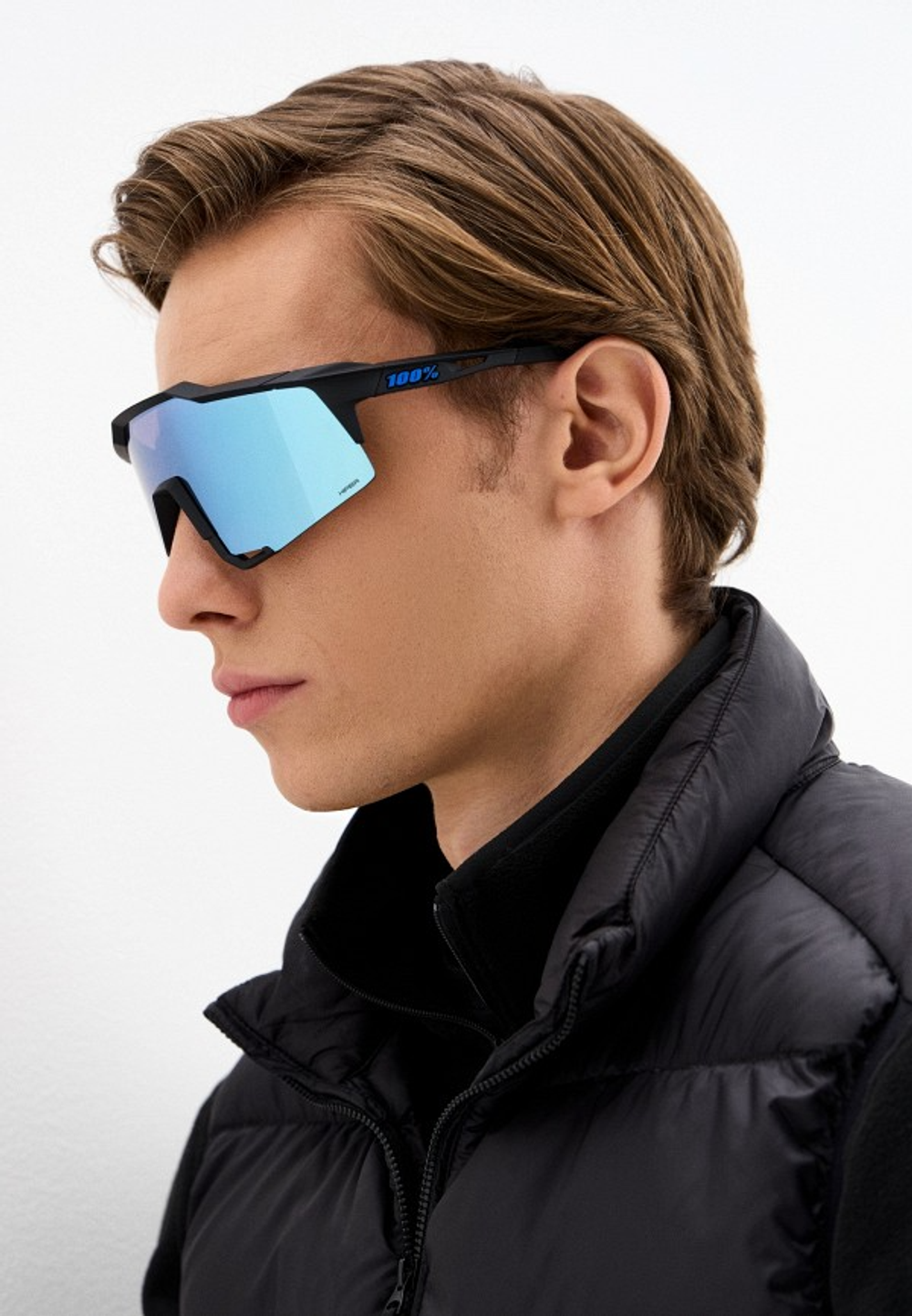 Спортивные очки 100% Speedcraft / Matte Black / HiPER Blue Multilayer Mirror Lens