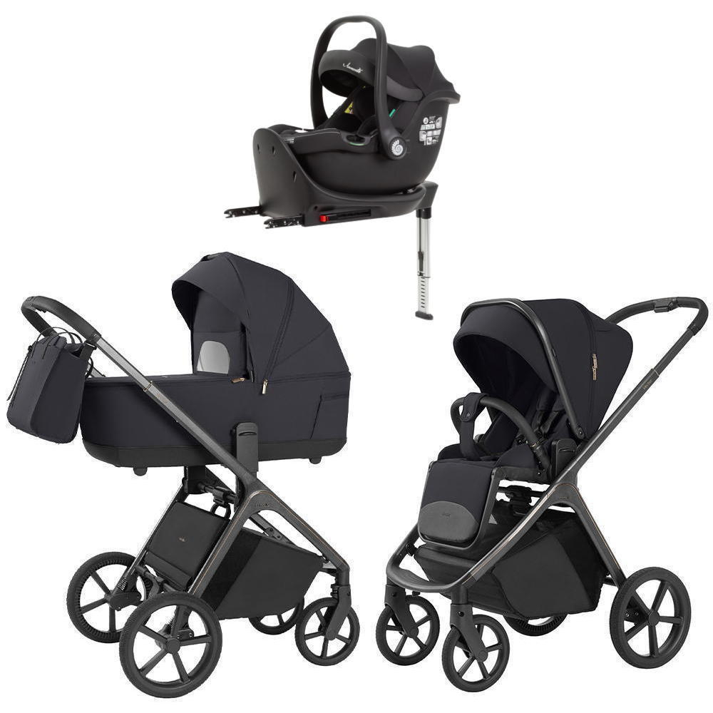 Коляска Carrello Vector 2025 CRL-6551 Ammonite AY329 Pro Absolute Black с базой Isofix 3 в 1 Shadow Black