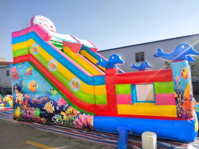 Коммерческий надувной батут-горка «Приключения рыбки» 7*4*5.5 м