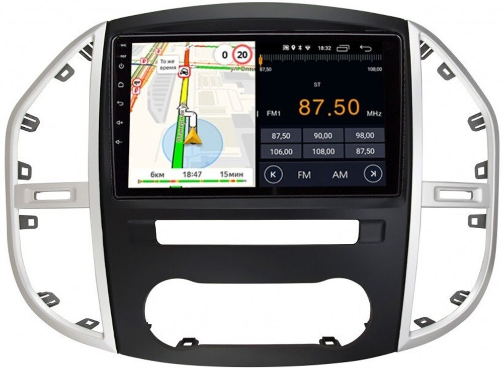 Магнитола для Mercedes-Benz Vito 2014+ - Parafar PF477FHD на Android 13, 8-ядер, 2Гб+32Гб, CarPlay, 4G SIM-слот
