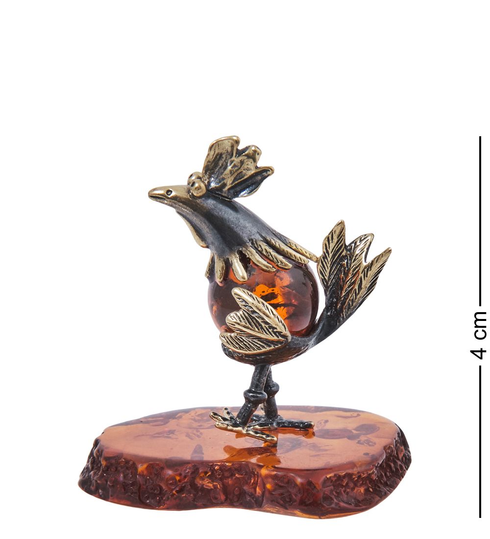 Народные промыслы AM- 403 Фигурка «Курица» (латунь, янтарь)