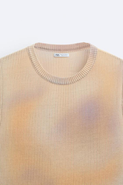 ZARA ФУТБОЛКА С ПРИНТОМ С ЭФФЕКТОМ ОМБРЕ, РАЗНОЦВЕТНЫЙ