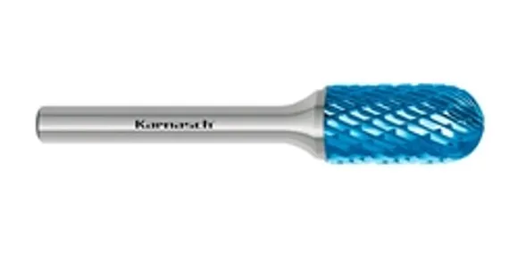 Борфреза твердосплавная Karnasch форма N (перевернутый конус), 3х5х3х38 мм, универсальная насечка HP-3, покрытие Blue-Tec, арт. 11.5096-005