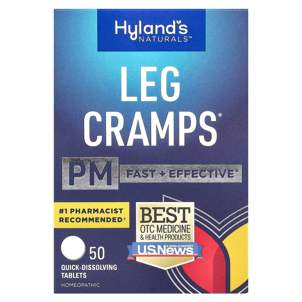 Hyland's Naturals, добавка против судорог в ногах, для приема в ночное время, 50 быстрорастворимых таблеток