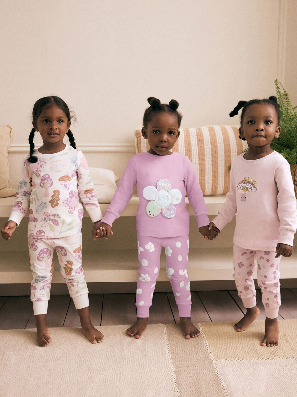 Пижама для девочки Next B70-853, 3 шт., Розовый