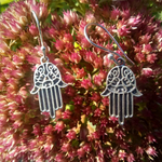 Серьги ХАМСА серебро