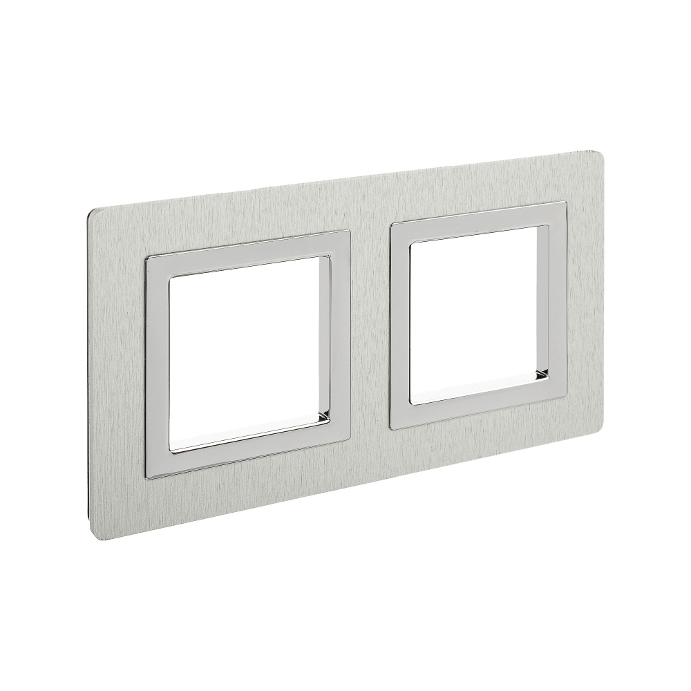 Рамка из алюминия, "Avanti", серая, 2 поста (4 мод.)