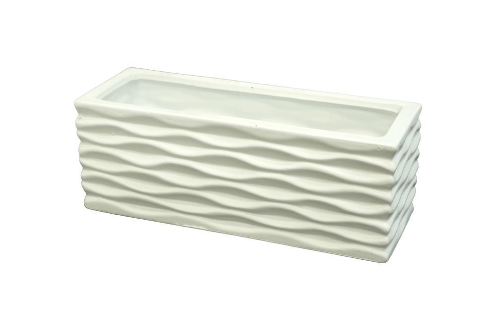 ВАЗА ПРЯМОУГОЛЬНАЯ КЕРАМИКА ВЫС 11СМ ШИР 10СМ ДЛИН 30СМ