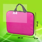 Папка на молнии с ручками STAFF EVERYDAY, А4, полиэстер, ярко-розовая, 270734