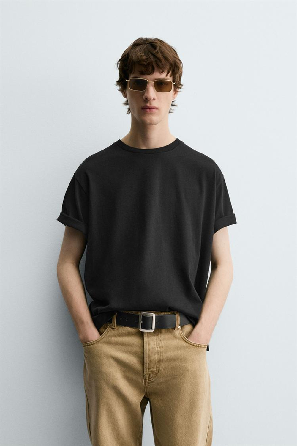 ZARA ФУТБОЛКА С НАДПИСЬЮ CROQUETAS, ЧЕРНЫЙ