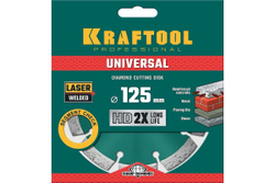 KRAFTOOL  UNIVERSAL 125 мм (22.2 мм, 10х2.4мм), Алмазный диск (36680-125)