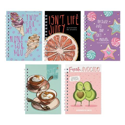 Блокнот престиж А6 80л. клетка, на гребне, Микс 3, 5 видов (Альт)