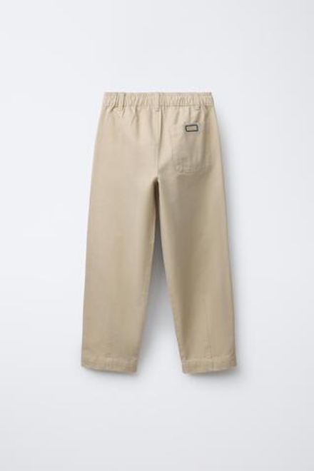 ZARA БРЮКИ CARROT FIT C КАРМАНАМИ, ЭКРЮ