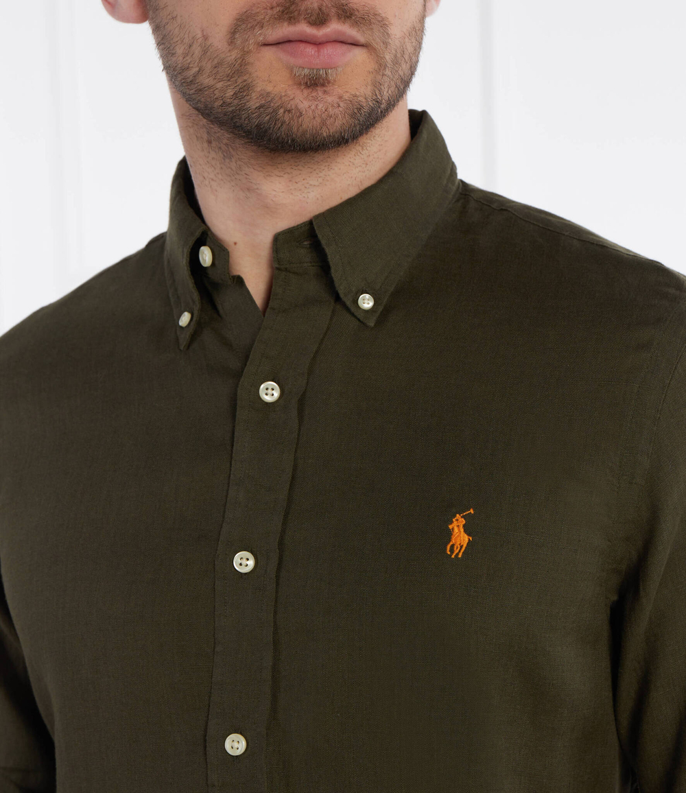 льняная рубашка POLO RALPH LAUREN - хаки(710794141)