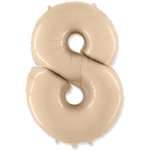 Шар фольгированный Цифра 8 101 см (Бежевый)