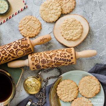 Малая скалка с узором 23 февраля