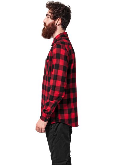 Рубашка URBAN CLASSICS Checked Flanell Shirt (Black/Red)