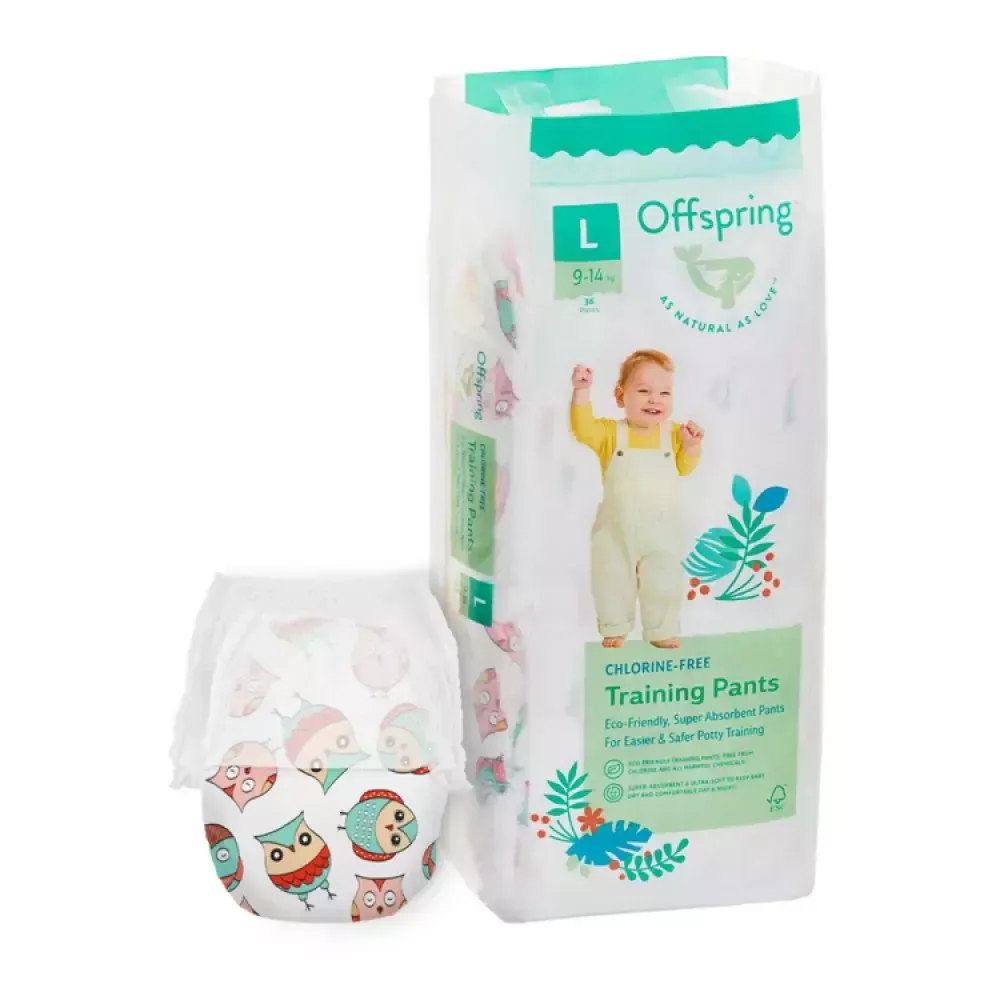 Offspring трусики-подгузники L 9-14кг 36шт совы
