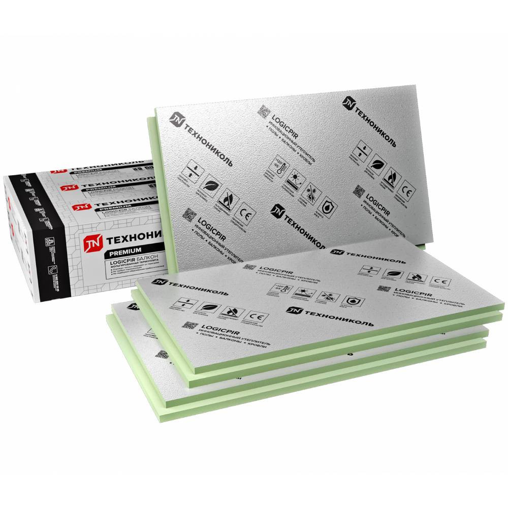Теплоизоляция Технониколь Logicpir Балкон Ф/Ф L 1190х590х40 мм