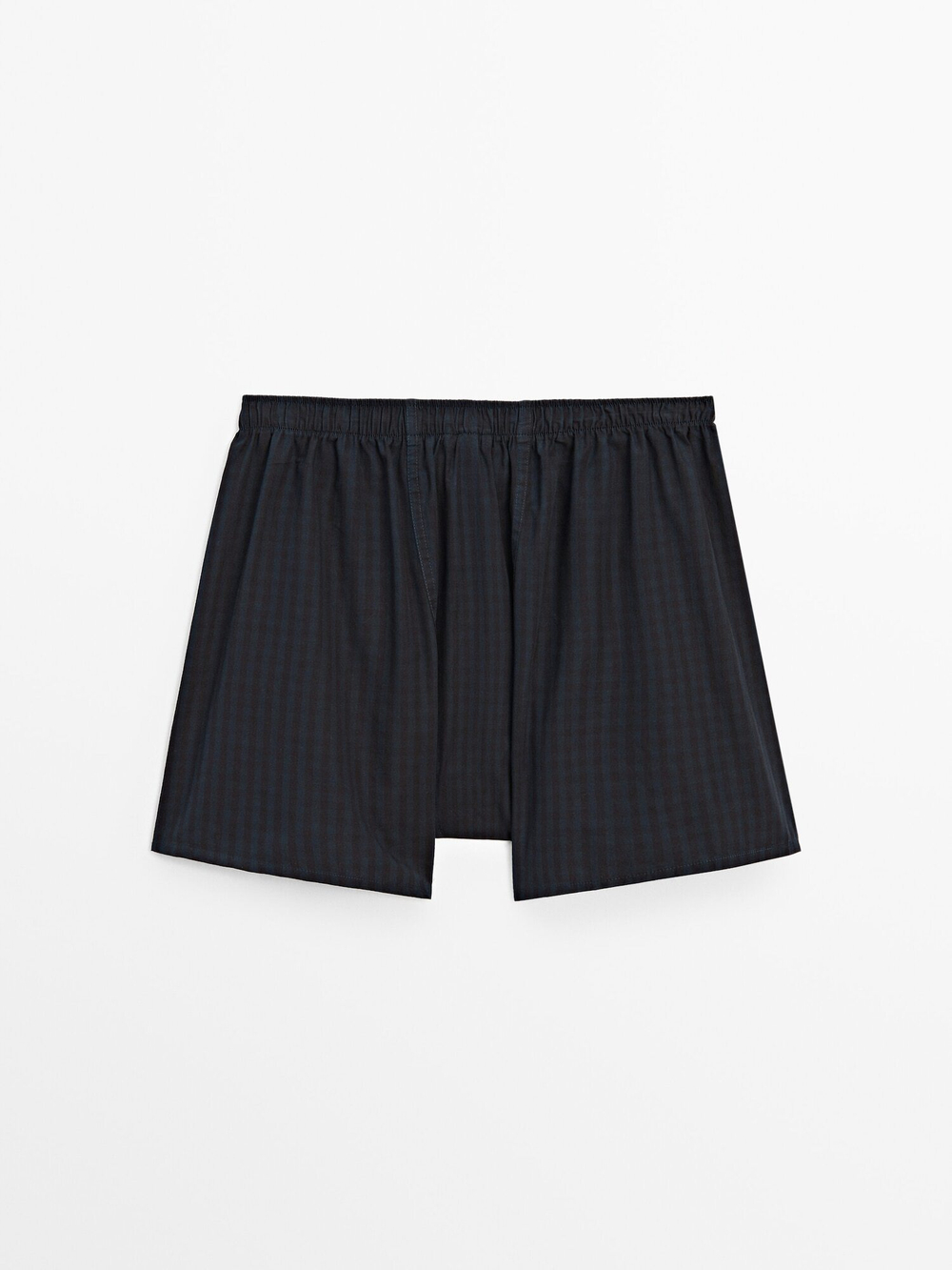 Massimo Dutti Темно-синие трусы-боксеры в клетку, темно-синий