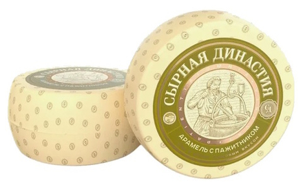 Сыр "Арамель" с пажитником 50% цилиндр Сырная Династия