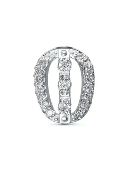 Подвеска бегунок/серебро/на шею серебро/серебряная с фианитом