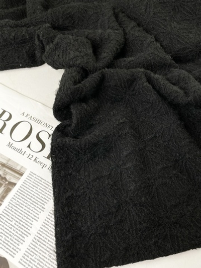 ЧЕРНЫЙ ЦВЕТОК - Эластичный, слегка пушистый ажур (1281 Алина)