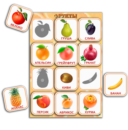 Теневое лото Фрукты