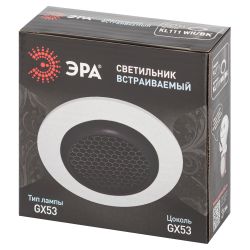 Светильник встраиваемый ЭРА KL111 WH/BK под лампу GX53 белый/черный матовый | Встраиваемые светильники Для ламп GX53
