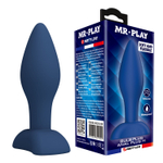 Синяя анальная пробка Bulb Plug - 10,5 см.