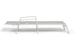 "Парма" шезлонг, каркас алюминий светло-серый (RAL7035) муар, ткань текстилен светло-серая