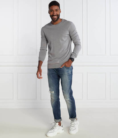 Хлопковый свитер san cedric-m1 HUGO - пепельный(50476832)